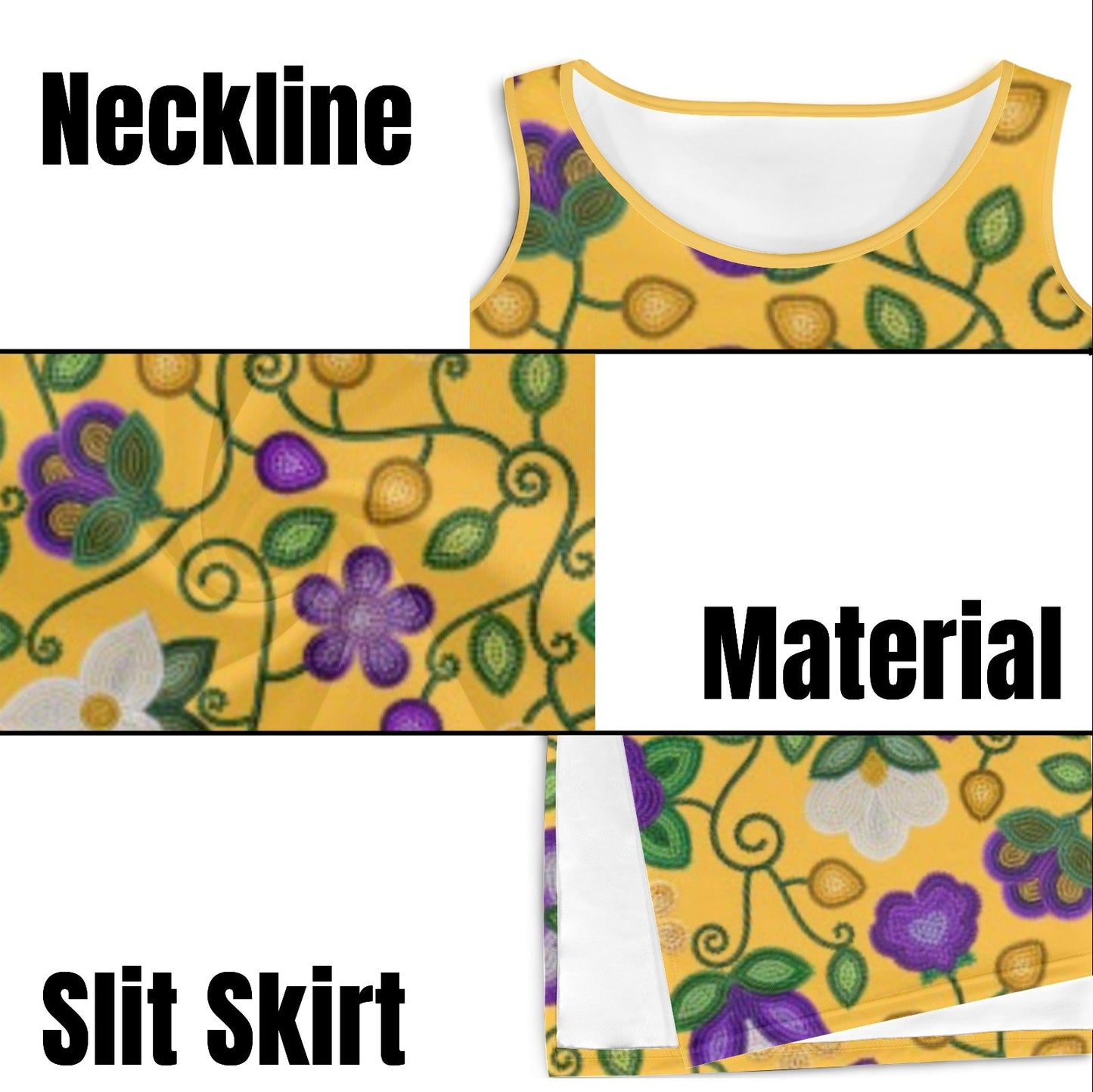Midnight Moss Bloom Yellow Phaedra Dress