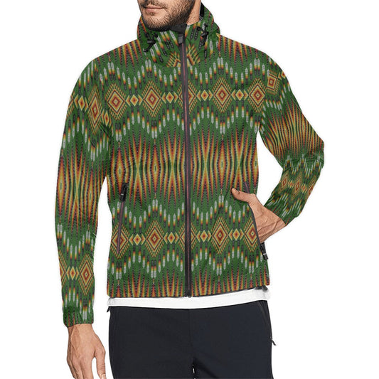 Fire Feather Green Men's Windbreaker