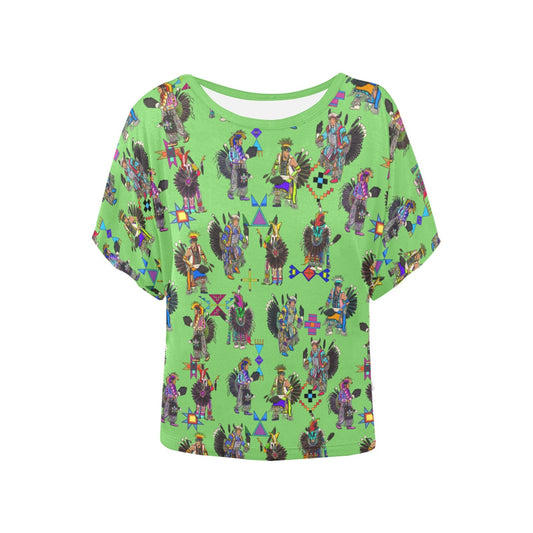 Men's Tradish Dancers Grass Women's Batwing-Sleeved Blouse T shirt