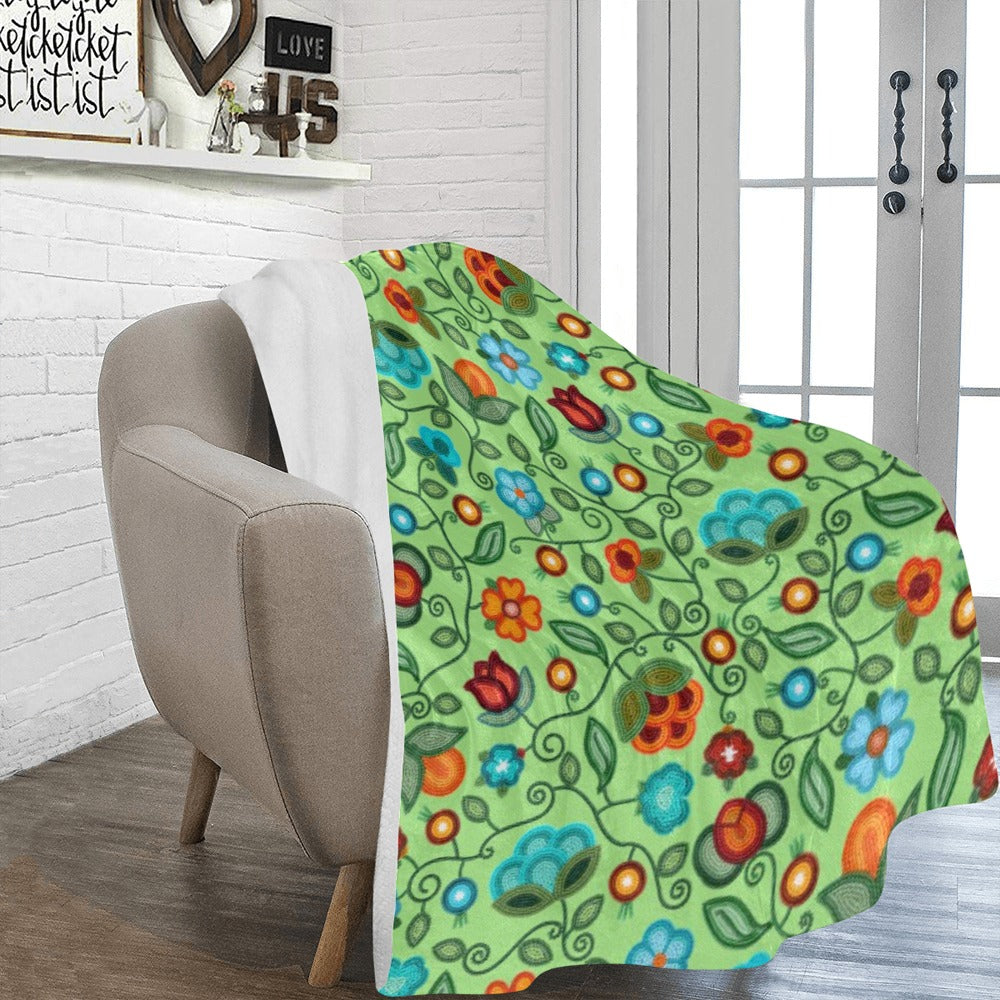 Prairie Fire Petals Sage X-Large Micro Fleece Blanket