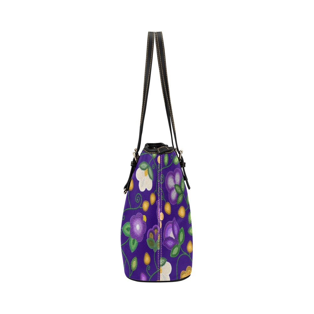 Midnight Moss Bloom Aubergine Leather Tote