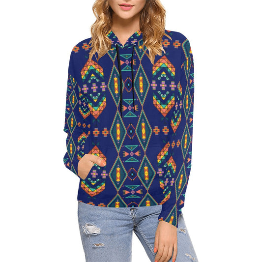 Travois Tipi Blue Hoodie for Women