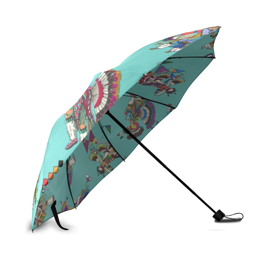 Men's Fancy Dancers Eggshell Blue Foldable Umbrella