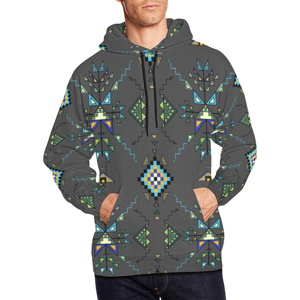 Bear Shield Gray Hoodie for Men