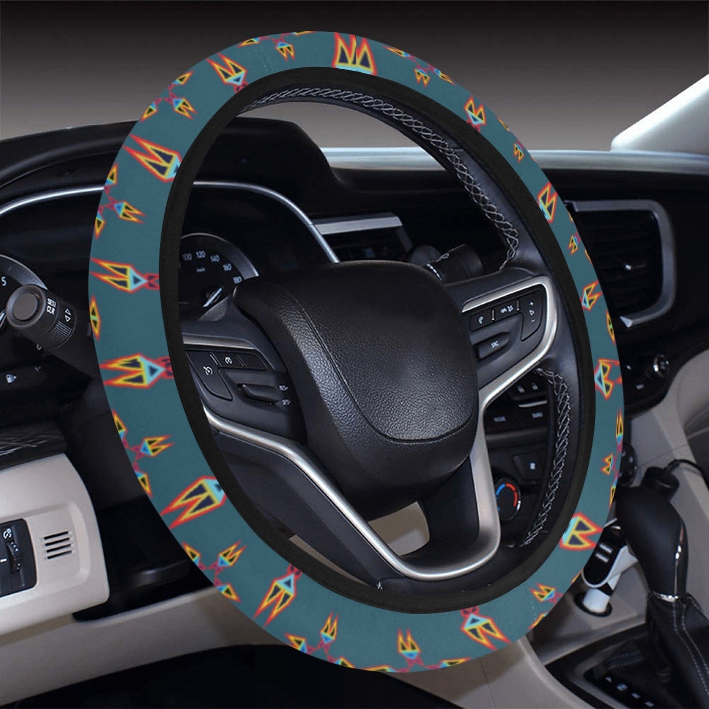 Four Directions Lodges Ocean Steering Wheel Cover with Elastic Edge