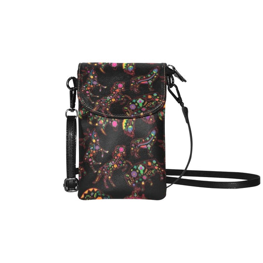 Neon Floral Small Cell Phone Purse