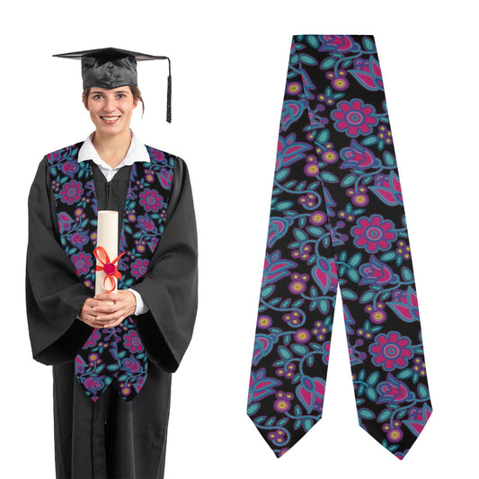 Beaded Nouveau Coal Graduation Stole