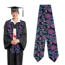 Load image into Gallery viewer, Beaded Nouveau Coal Graduation Stole
