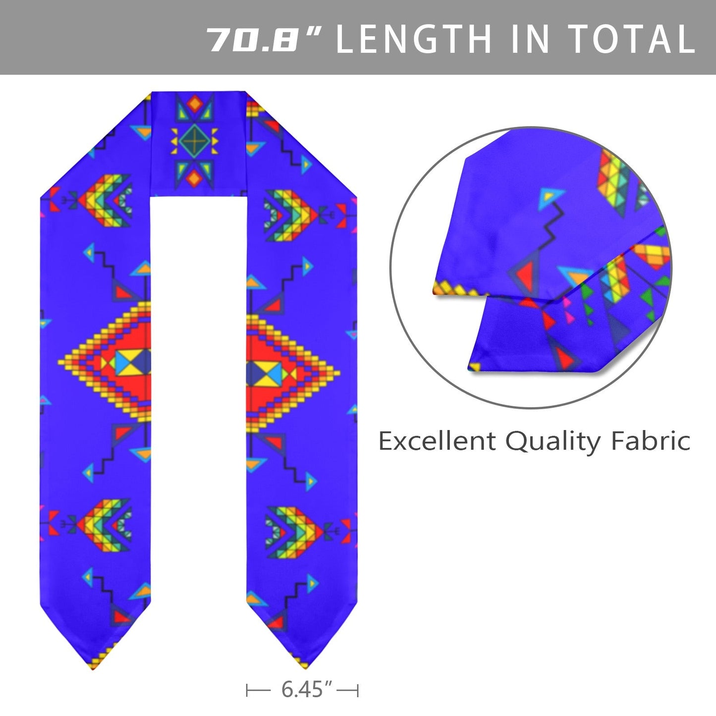 Buffalo Jump Blue Graduation Stole