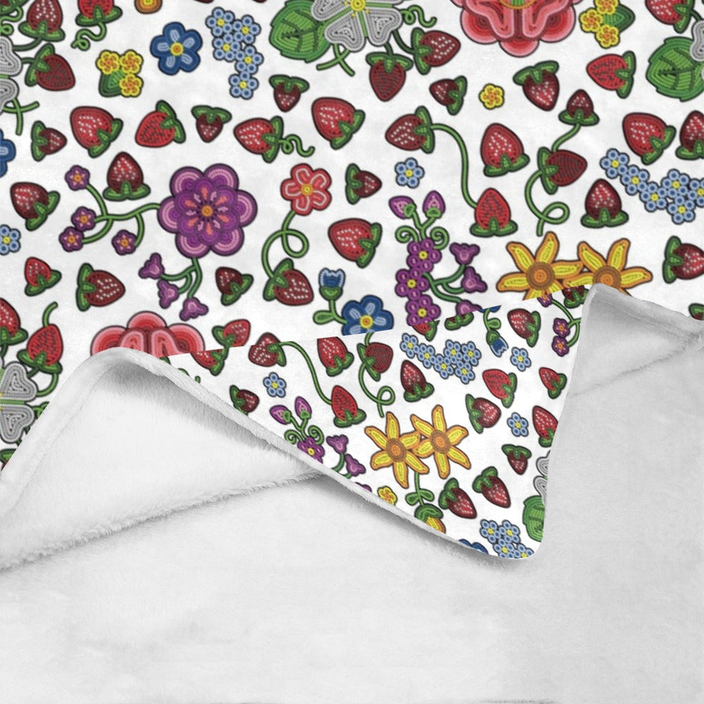 Berry Pop White X-Large Micro Fleece Blanket