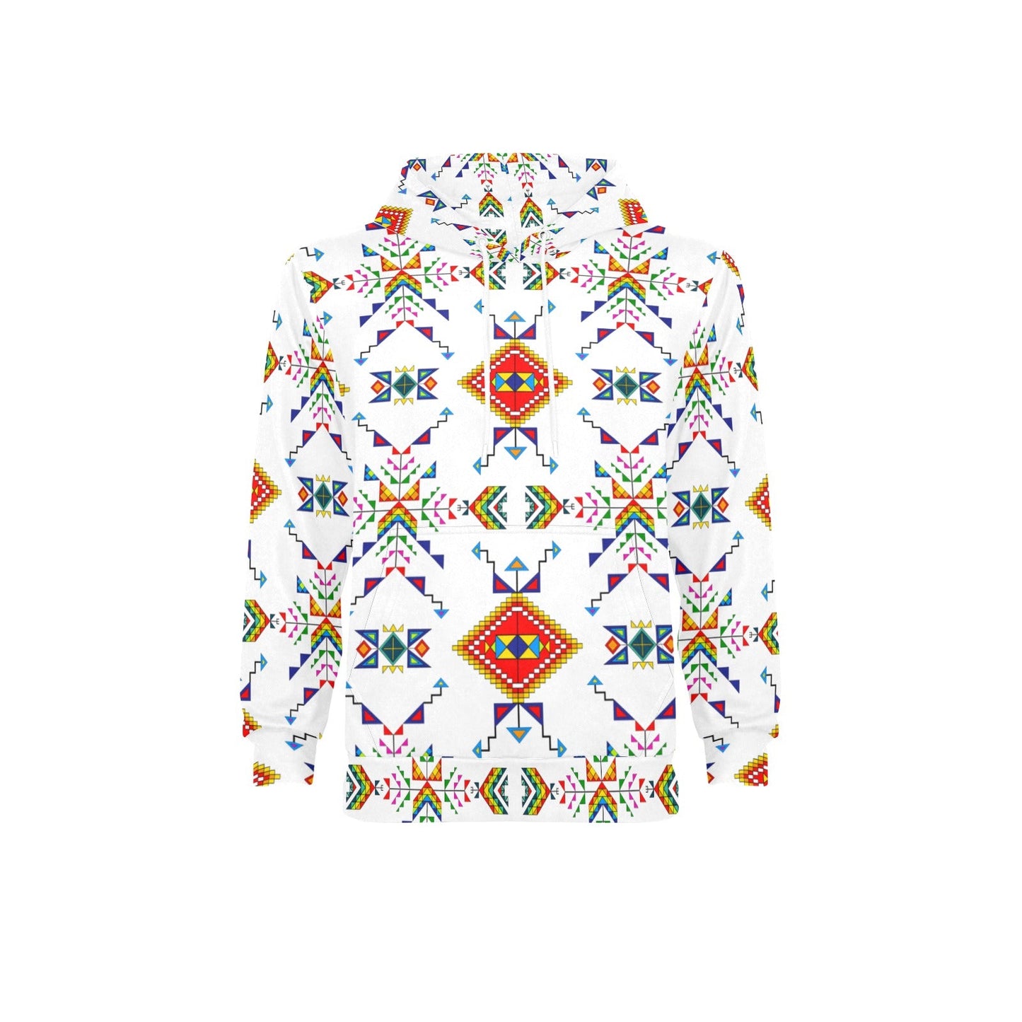 Buffalo Jump White Men's Long Sleeve Fleece Hoodie