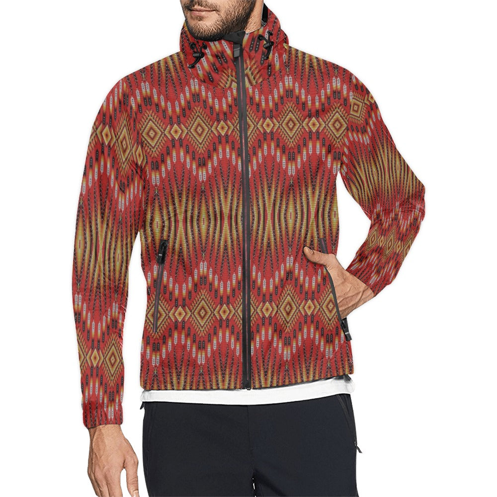 Fire Feather Red Men's Windbreaker