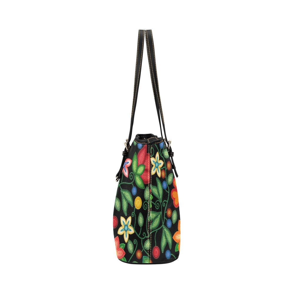 Morning Harmony Black Leather Tote