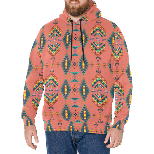Travois Tipi Canyon Earth Men's Long Sleeve Fleece Hoodie