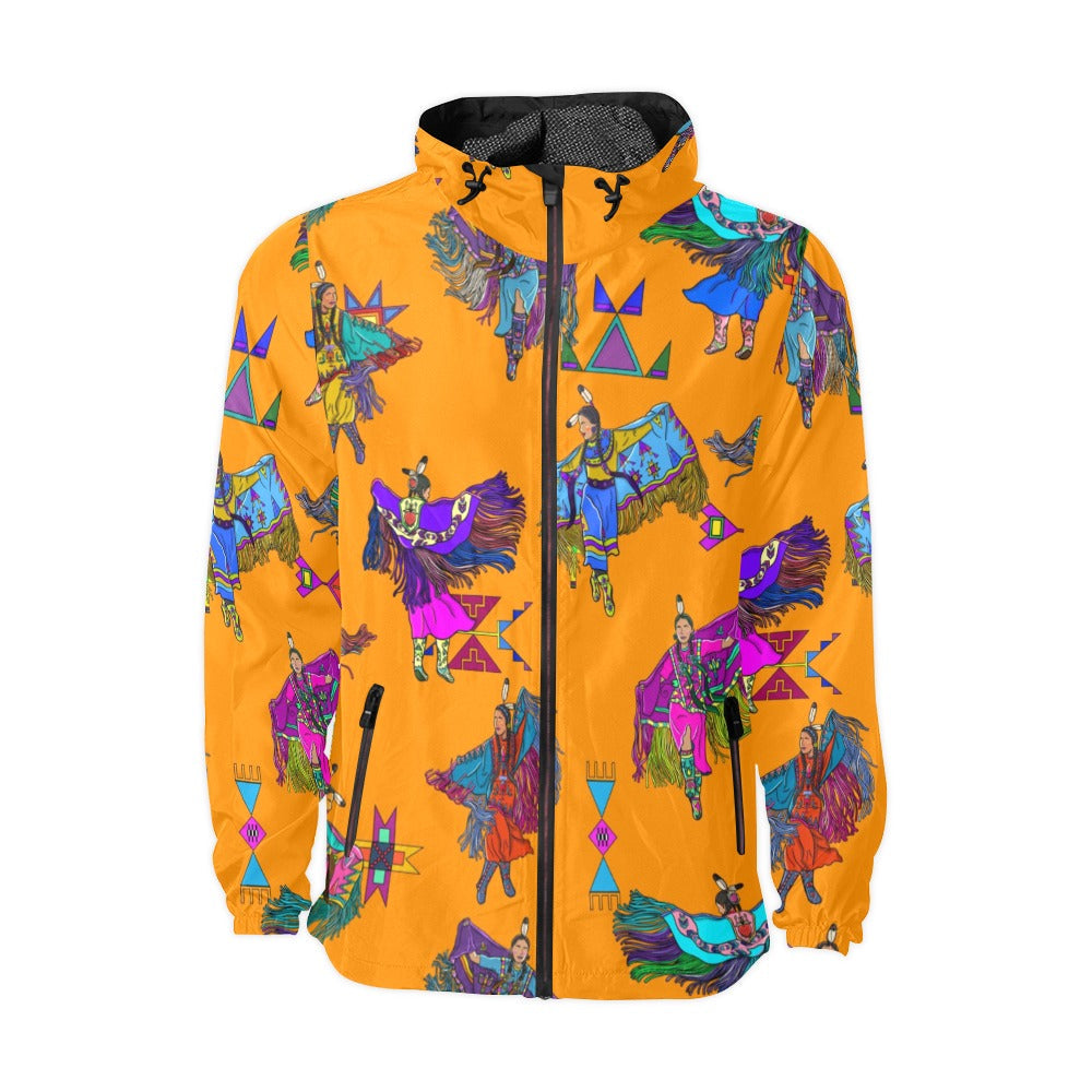 Women's Fancy Dancers Orange Men's Windbreaker