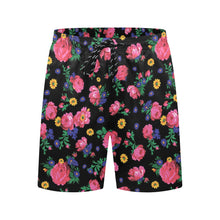 Load image into Gallery viewer, Kokum Ceremony Black Men&#39;s Mid-Length Beach Shorts
