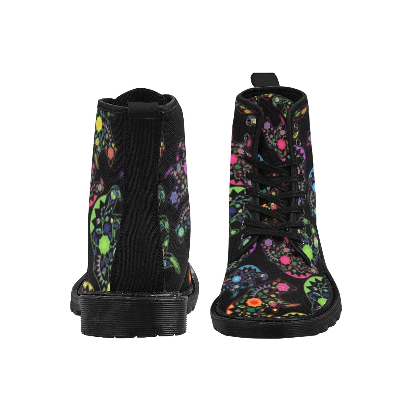 Neon Floral Bears Boots for Men