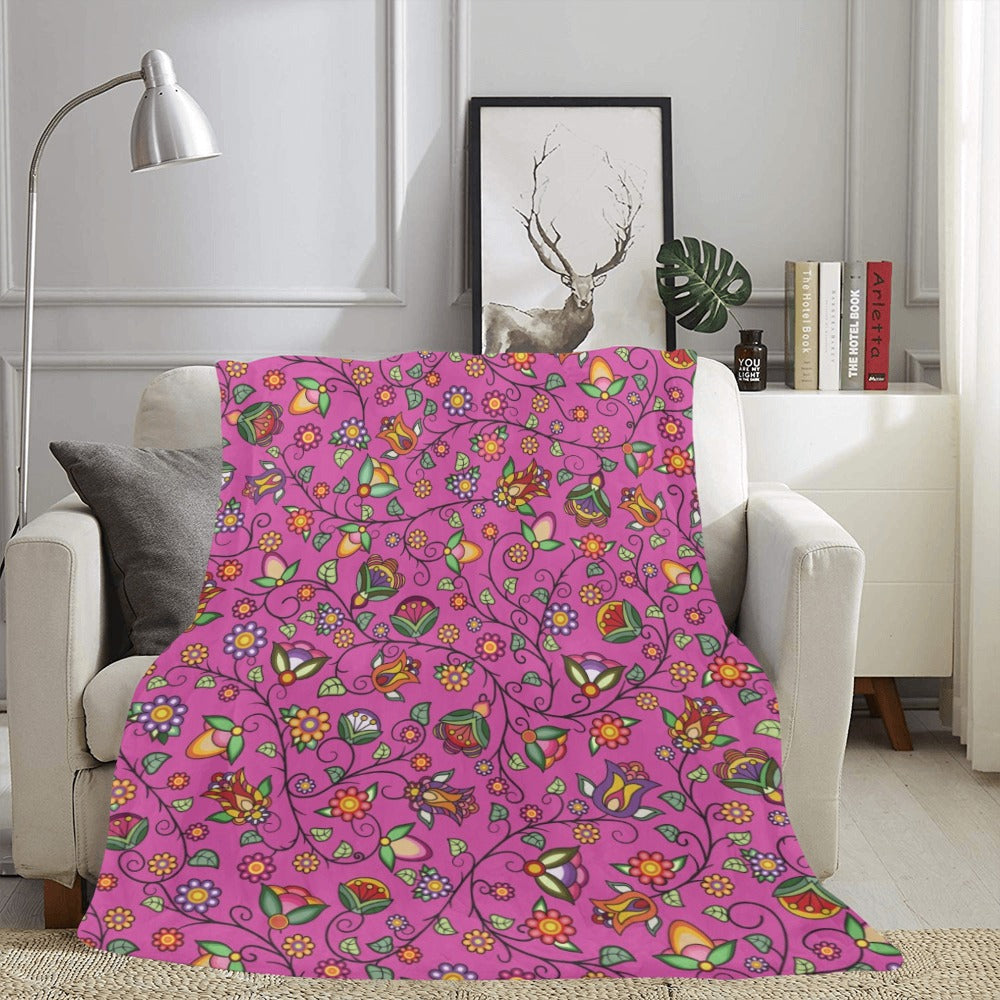 Heartbeat Petals Pink X-Large Micro Fleece Blanket