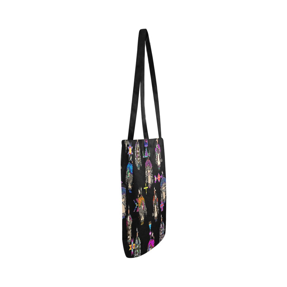 Women's Tradish Dancers Black Reusable Shopping Bag