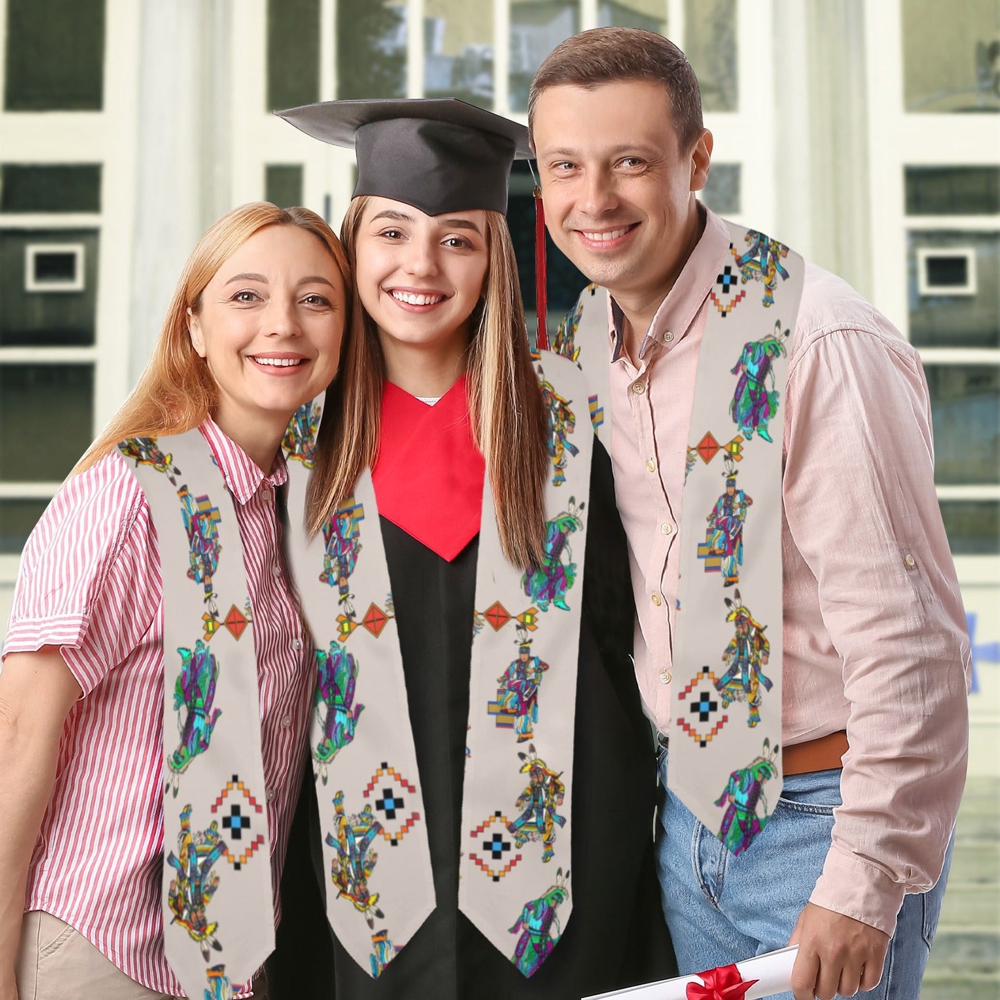 Men's Grass Dancers Muslin Graduation Stole