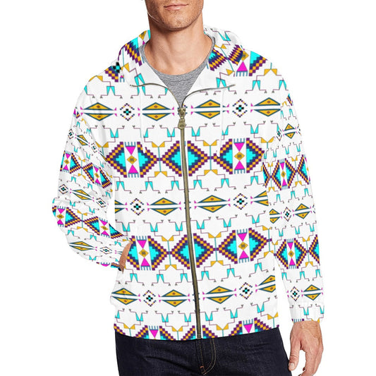 Rite of Passage White Men's Zipper Hoodie
