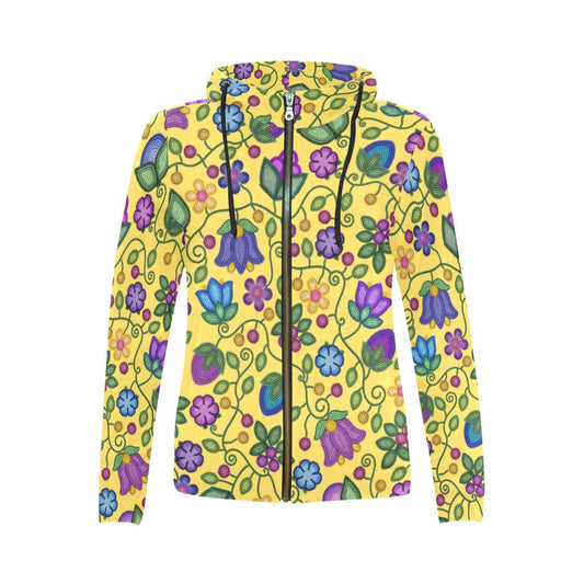 Bloom Uplift Yellow Full Zip Hoodie for Women