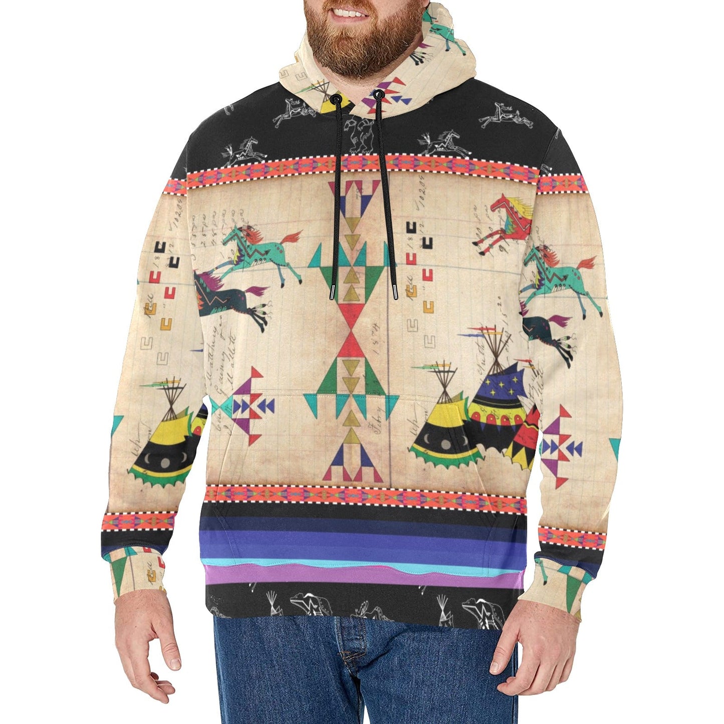 Horses Running Fleece Hoodie