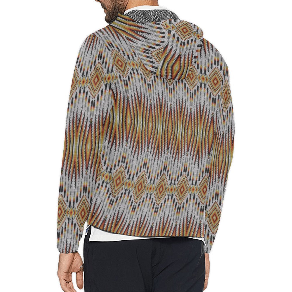 Fire Feather White Men's Windbreaker