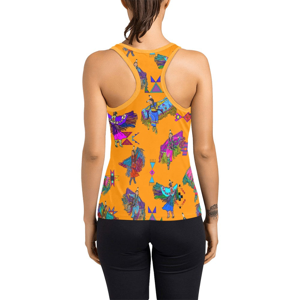 Women's Fancy Dancers Orange Women's Racerback Tank Top