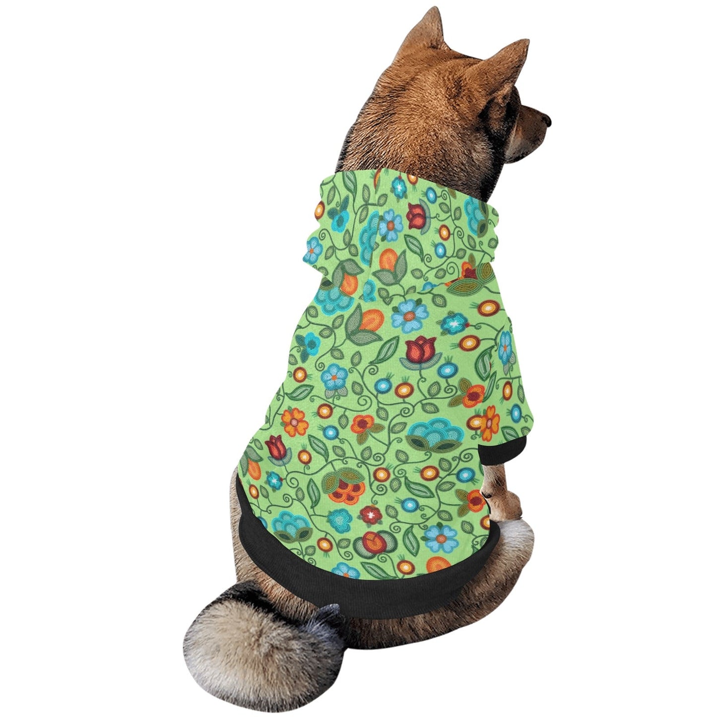 Prairie Fire Petals Sage Pet Hoodie