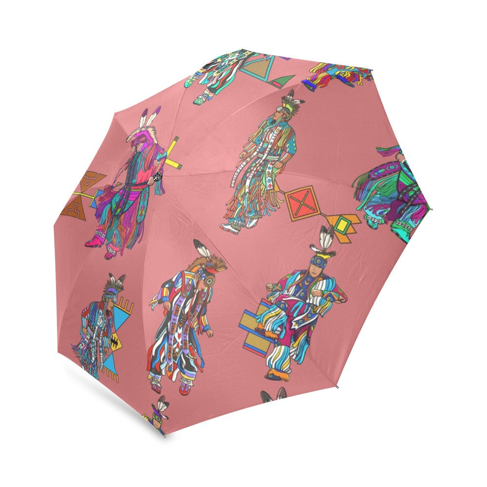 Men's Grass Dancers Terra Cotta Foldable Umbrella