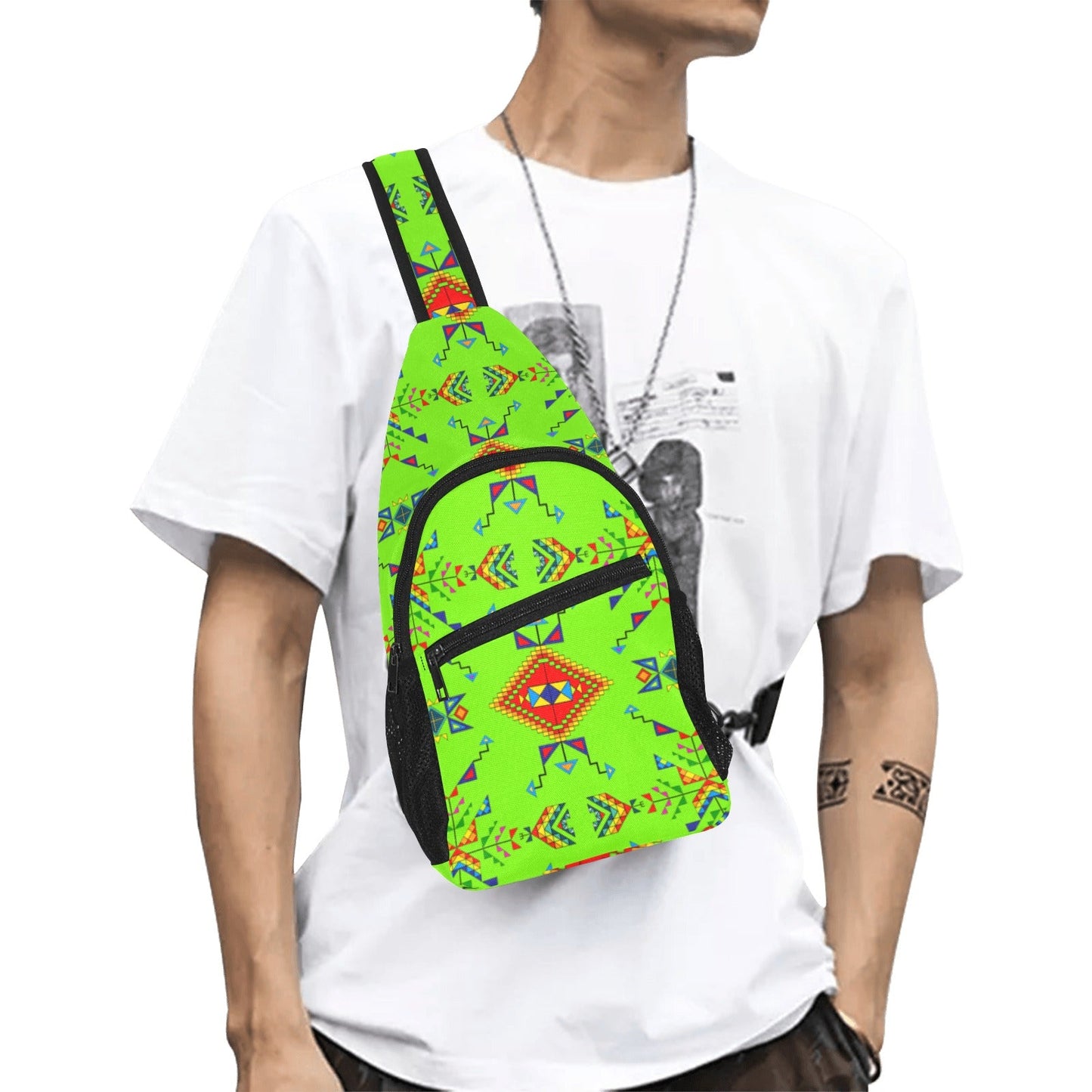 Buffalo Jump Neon Green Chest Bag