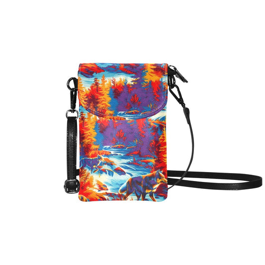 Hunting Wolves II Small Cell Phone Purse