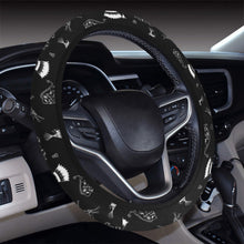 Load image into Gallery viewer, Ledger Dabbles Black Steering Wheel Cover with Elastic Edge
