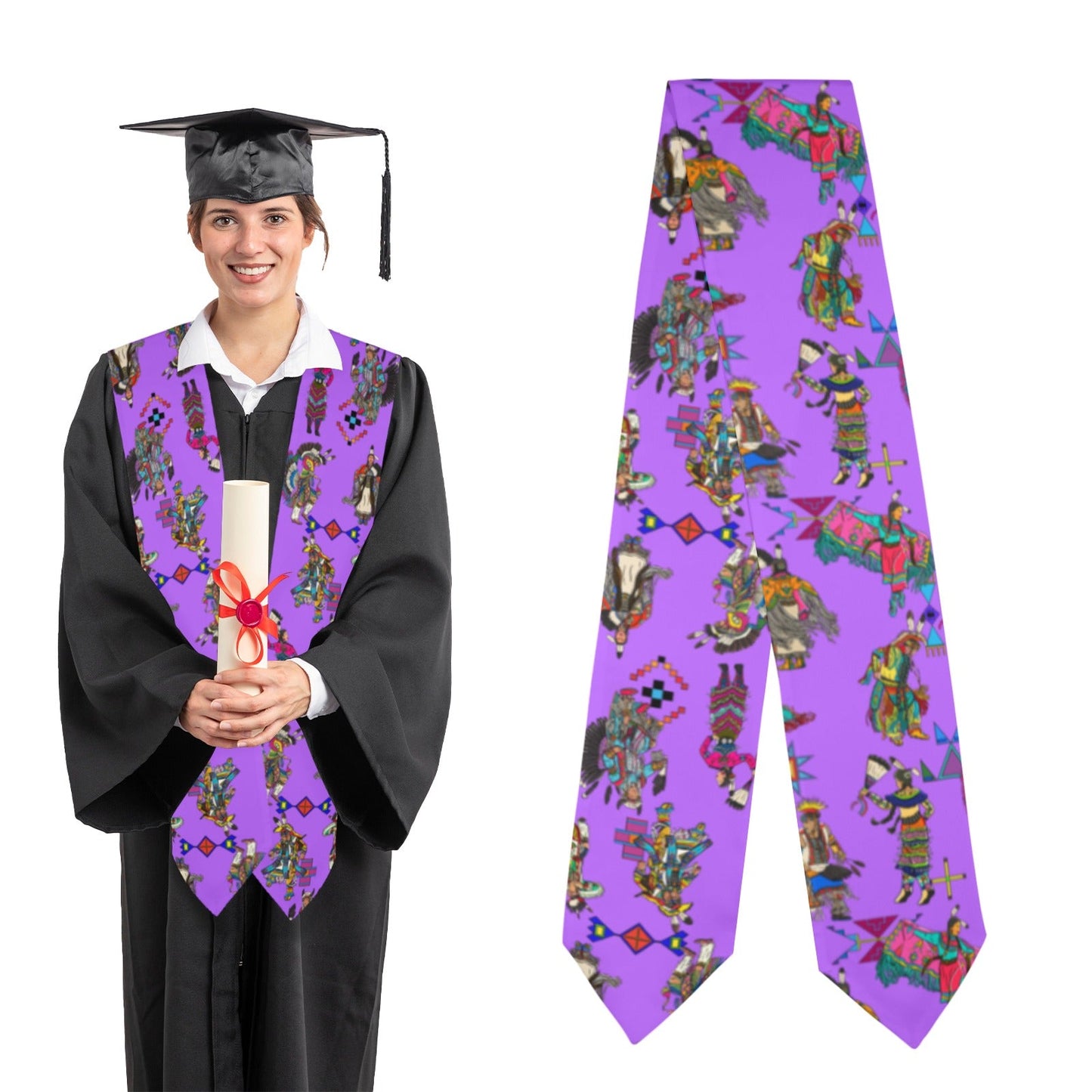 Grand Entry Dancers Purple Graduation Stole