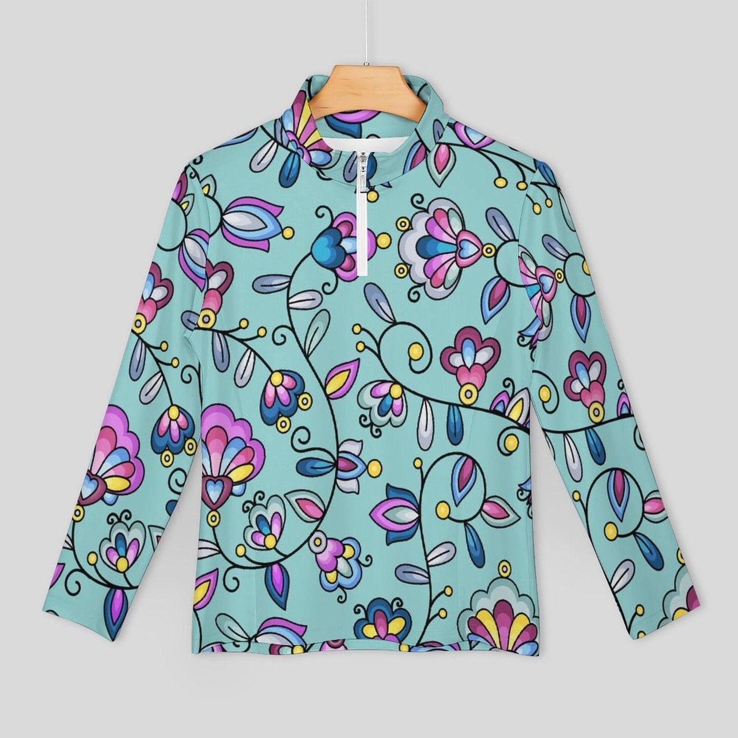 Autumn Bundle Blessing Turquoise Long Sleeve Yoga Shirt