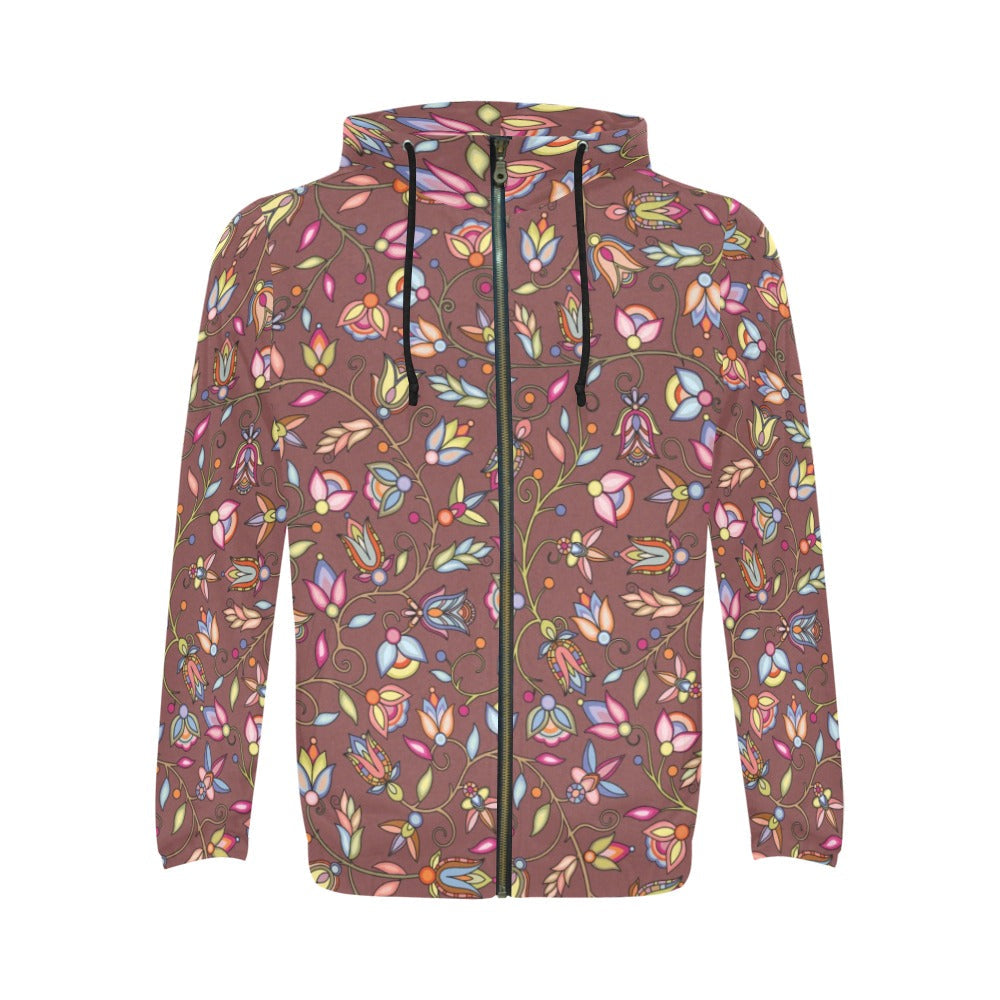 Buffalo Bloom Clay Men's Zipper Hoodie