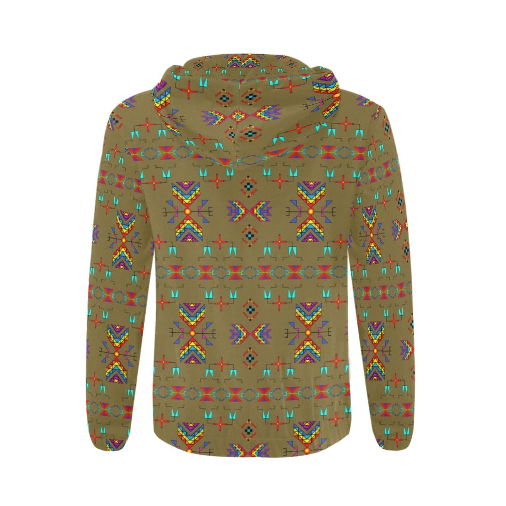 Rainy Chief Rainbow Sage Grass Men's Zipper Hoodie