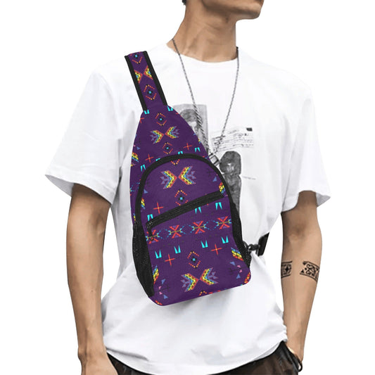 Rainy Chief Rainbow Dark Purple Chest Bag