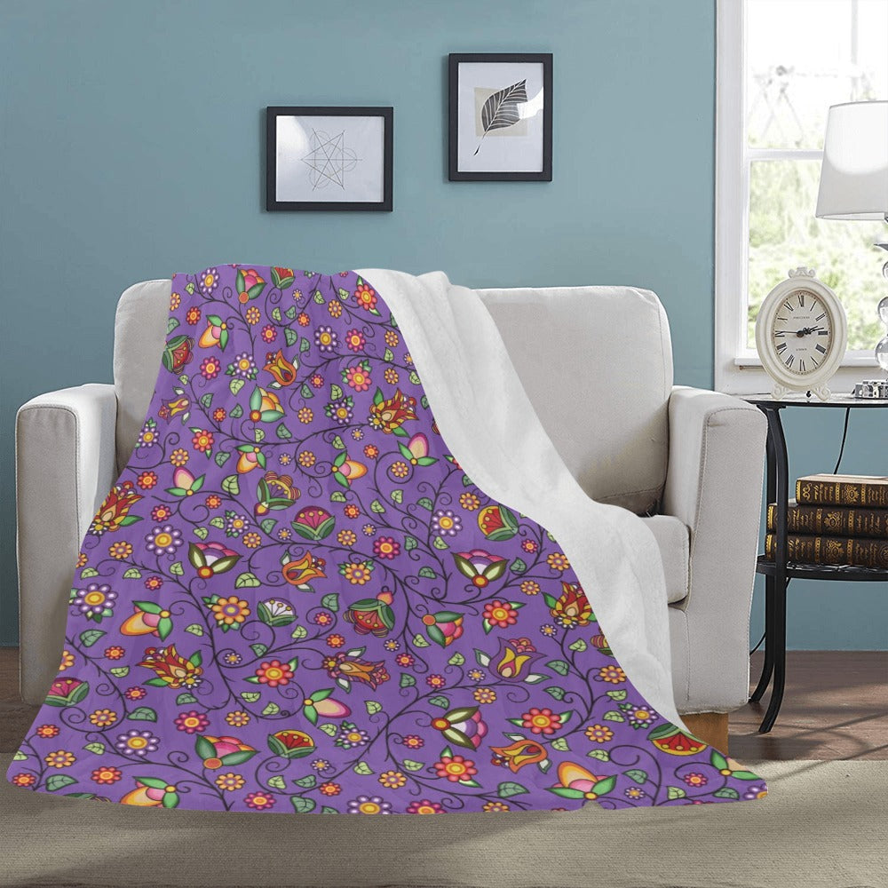 Heartbeat Petals Purple X-Large Micro Fleece Blanket