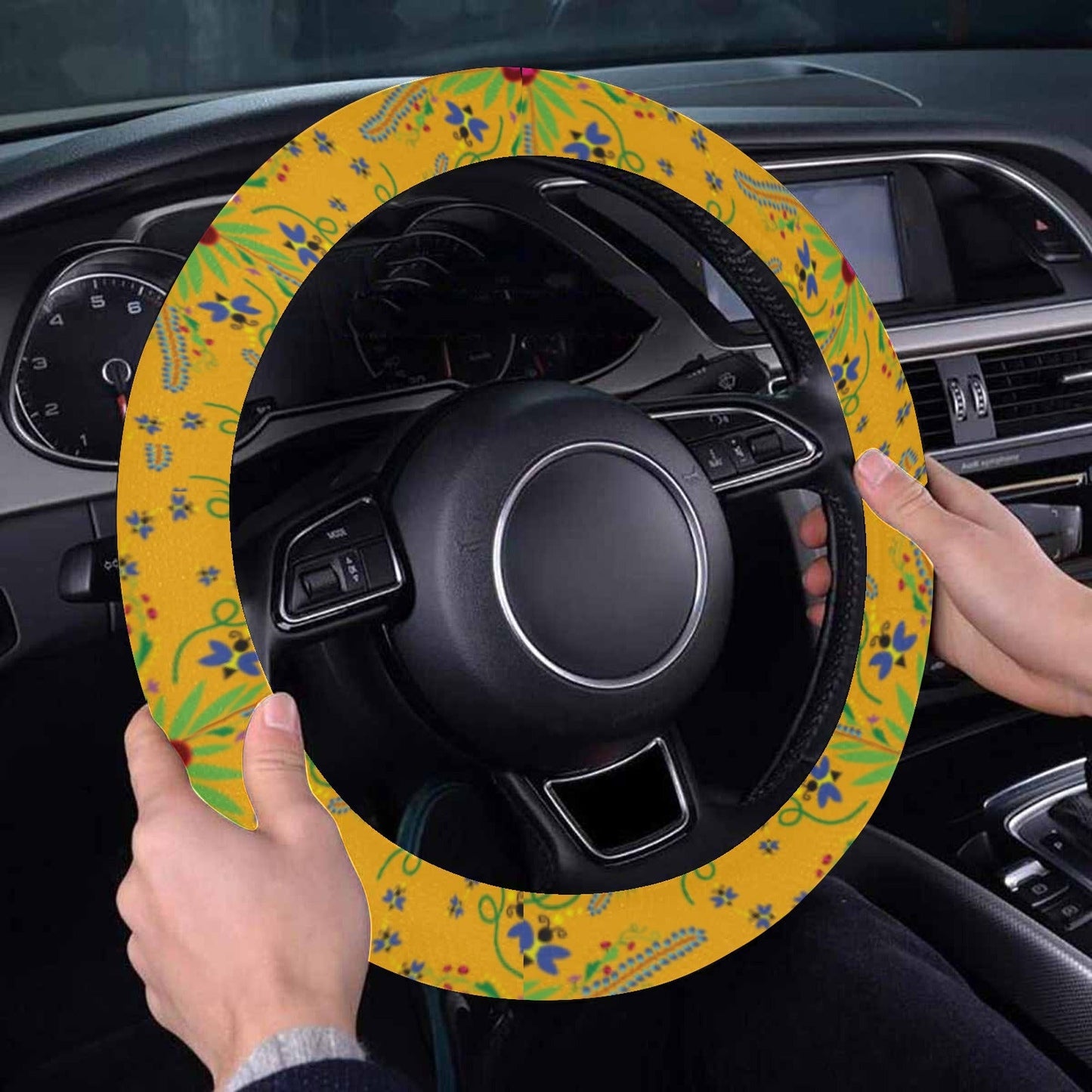 Willow Bee Sunshine Steering Wheel Cover with Elastic Edge