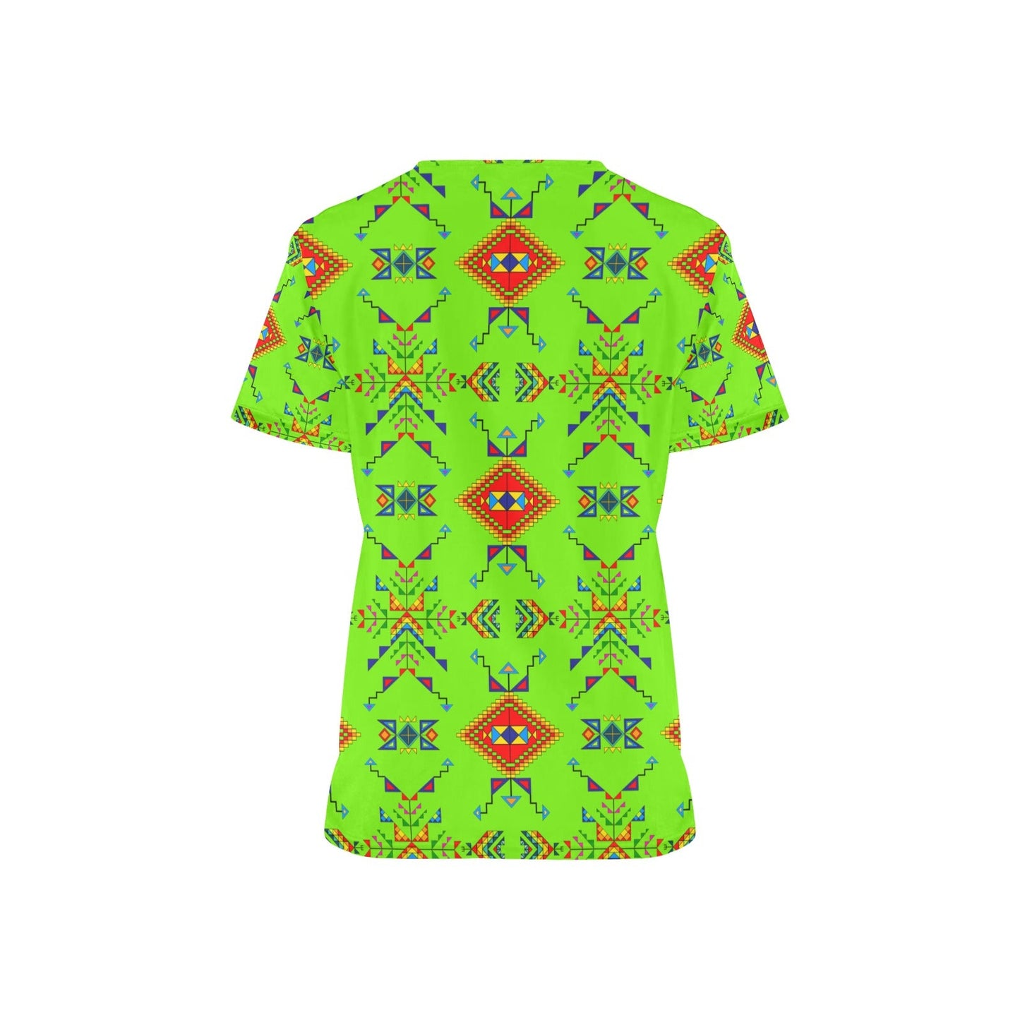 Buffalo Jump Neon Green Scrub Top