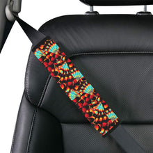 Load image into Gallery viewer, Hawk Feathers Fire and Turquoise Car Seat Belt Cover
