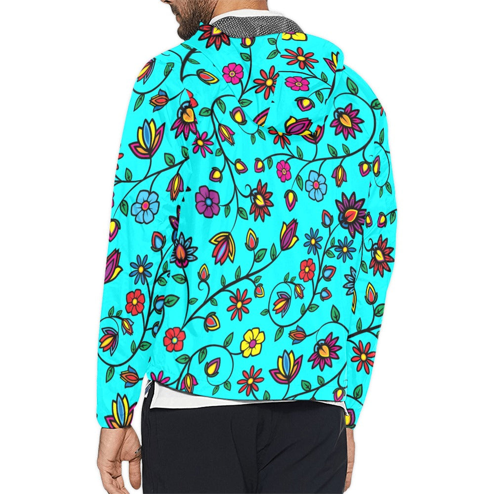 Nature's Nexus Turquoise Men's Windbreaker