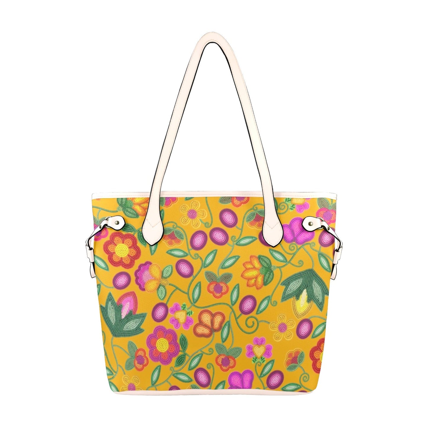 Boreal Bounty Yellow Clover Canvas Tote