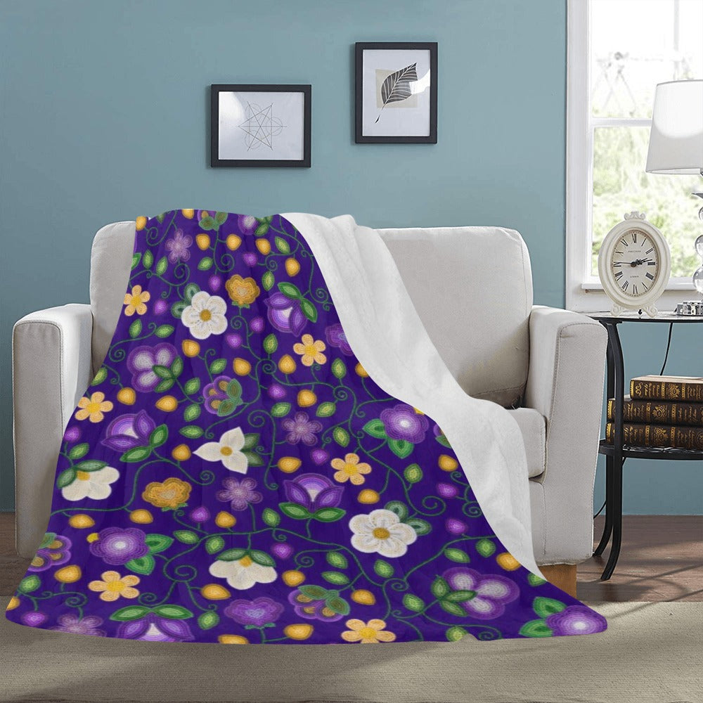 Midnight Moss Bloom Aubergine X-Large Micro Fleece Blanket