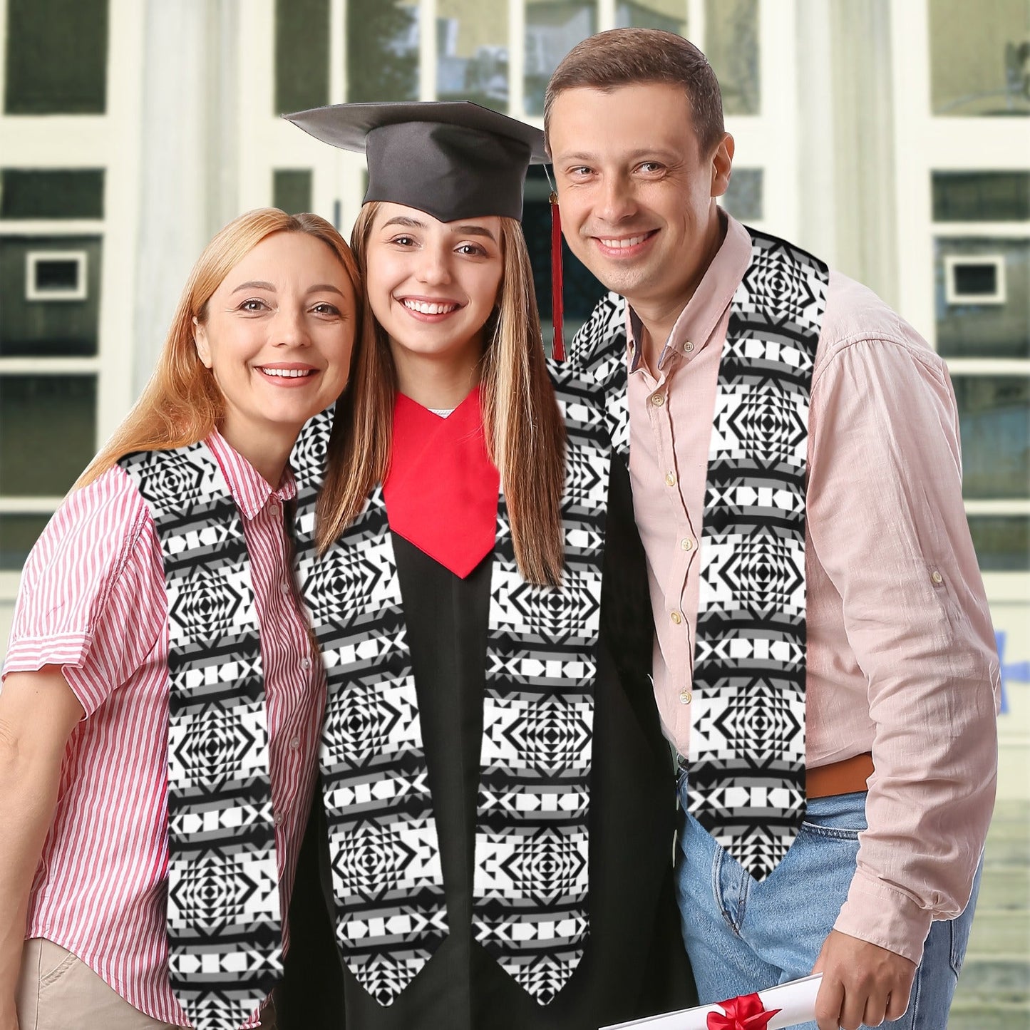 Black Rose Blizzard Graduation Stole