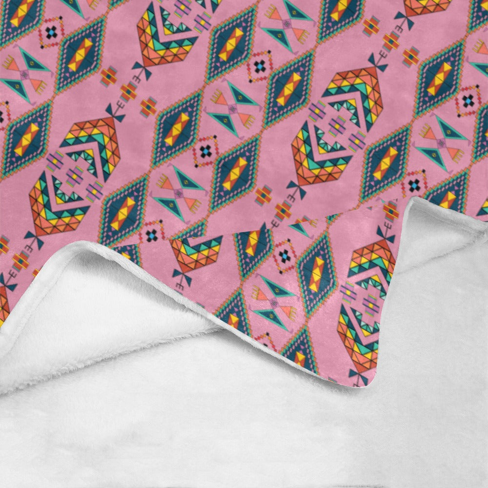 Travois Tipi Dusky Sunset Ultra-Soft Micro Fleece Blanket 40"x50"