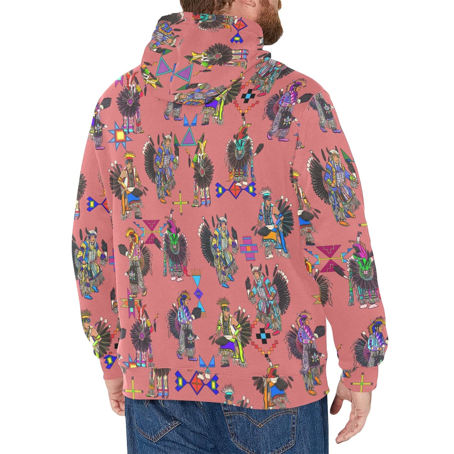 Men's Tradish Dancers Terra Cotta Men's Long Sleeve Fleece Hoodie