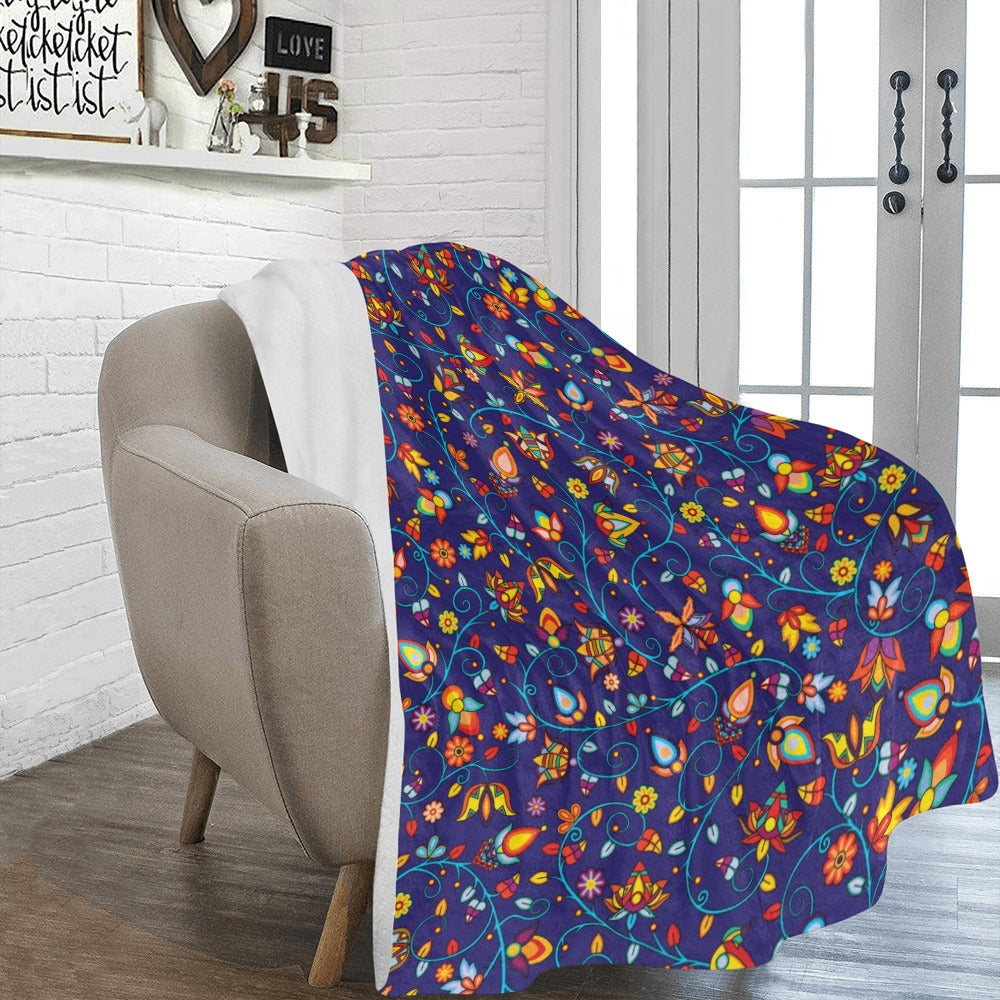 Thorny Path Blue X-Large Micro Fleece Blanket